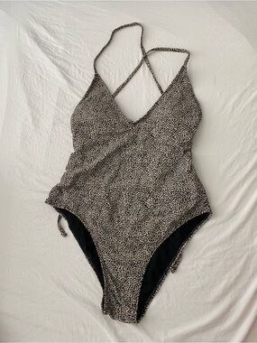 xhilaration strappy swimsuit, high cut, corset back.